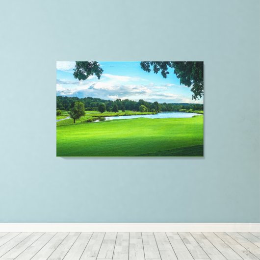Zomer op de golfbaan canvas afdruk (Insitu (Houten vloer))