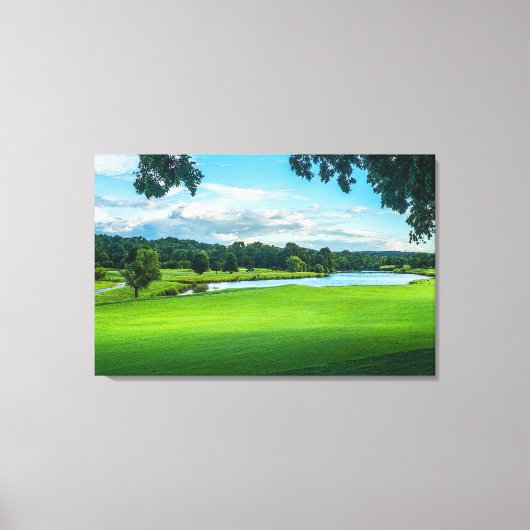 Zomer op de golfbaan canvas afdruk (Voorkant)