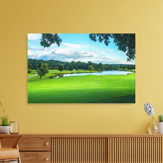 Zomer op de golfbaan canvas afdruk (Insitu (Woonkamer))