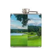 Zomer op de golfbaan heupfles (Achterkant)