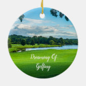 Zomer op de golfbaan keramisch ornament (Achterkant)