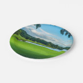 Zomer op de golfbaan papieren bordje (Gekanteld)