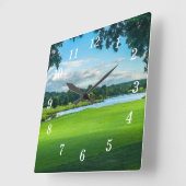 Zomer op de golfbaan wandklok (Hoek)
