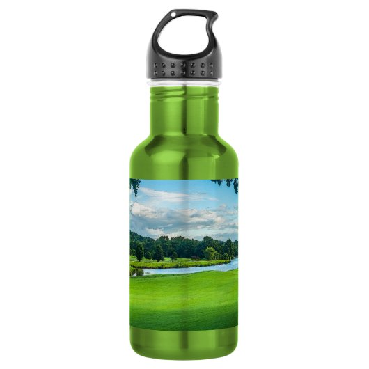 Zomer op de golfbaan waterfles (Voorkant)