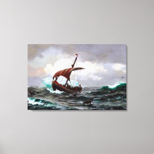 zomer op de Groenlandse kust rond het jaar 1000 Canvas Afdruk (Voorkant)