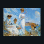 Zomer op de strand briefkaart<br><div class="desc">Het schilderij van Frank Weston Benson uit 1909 heet "Summer".</div>