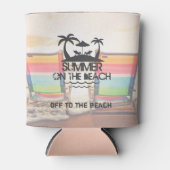 Zomer op de strand | Gepersonaliseerd Blikjeskoeler (Voorkant)