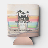 Zomer op de strand | Gepersonaliseerd Blikjeskoeler (Achterkant)