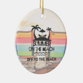 Zomer op de strand | Gepersonaliseerd Keramisch Ornament (Rechts)