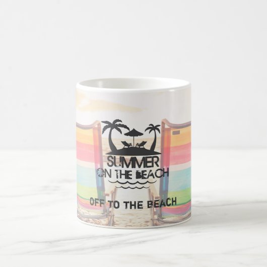 Zomer op de strand | Gepersonaliseerd Koffiemok (Center)