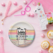 Zomer op de strand | Gepersonaliseerd Papieren Bordje (Feest)