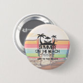 Zomer op de strand | Gepersonaliseerd Ronde Button 5,7 Cm (Voorkant /achterkant)