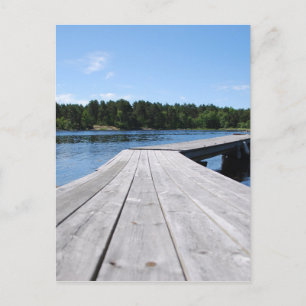Zomer op een eenzame Zweedse fjord Briefkaart