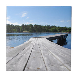 Zomer op een eenzame Zweedse fjord Tegeltje
