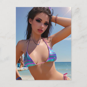Zomer op het strand Bikini Seizoen Briefkaart