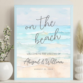 Zomer op het strand bruiloft welkom teken poster