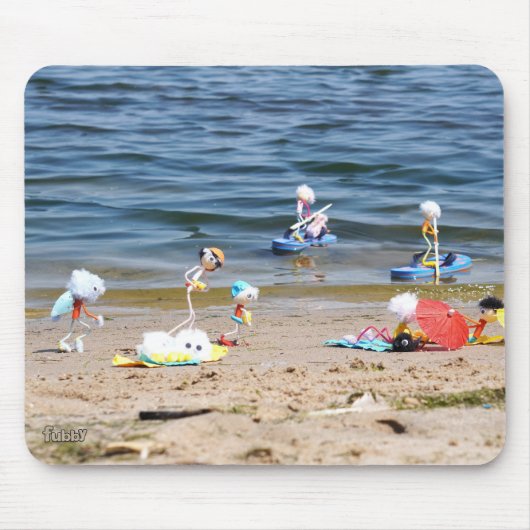 Zomer op het strand met de Fubby's Muismat (Voorkant)
