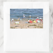 Zomer op het strand met de Fubby's  Rechthoekige Sticker (Tas)