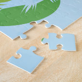 Zomer op het strand met Surven planken & palmbomen Legpuzzel (Zijkant)