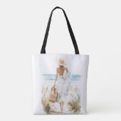 Zomer op het strand tote bag (Achterkant)