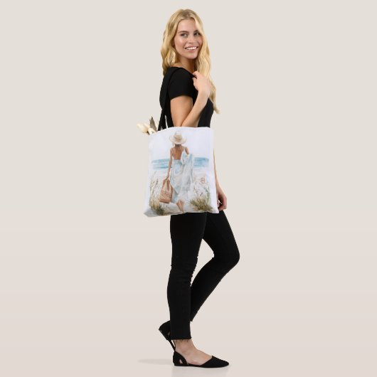 Zomer op het strand tote bag (Op model)