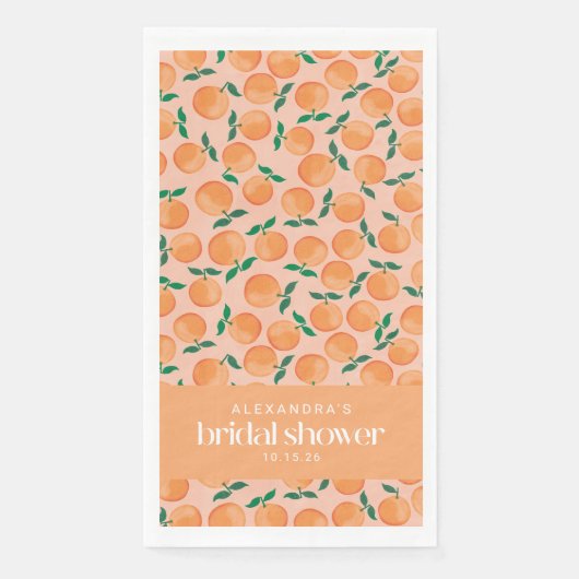 Zomer Oranje Fruit Roze Bruiloft Custom  Servet (Voorkant)