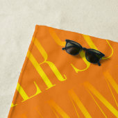 Zomer Oranje Geel Op Maat Gemaakte Monogram Strandlaken (In situ)