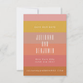 Zomer Oranje Gele Strepen Modern Geometrisch Save The Date (Voorkant)