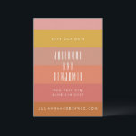 Zomer Oranje Gele Strepen Modern Geometrisch Save The Date<br><div class="desc">Zomer Oranje Gele Strepen Modern Geometrische Trouwkaart Save the Date</div>