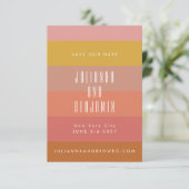 Zomer Oranje Gele Strepen Moderne Geometrie Save The Date (Staand voorkant)