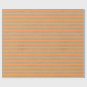 Zomer Oranje lijnen op Faux Rustic Brown Kraft Cadeaupapier (Vlak)