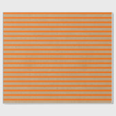 Zomer Oranje lijnen op Faux Rustic Brown Kraft Cadeaupapier (Vlak)