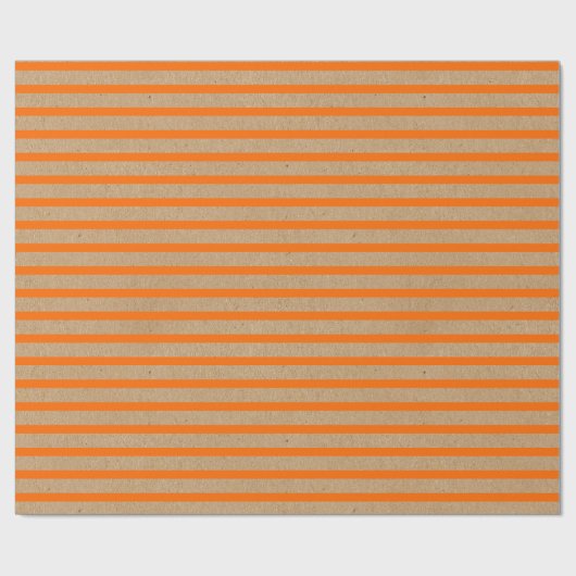 Zomer Oranje lijnen op Faux Rustic Brown Kraft Cadeaupapier (Vlak)