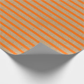 Zomer Oranje lijnen op Faux Rustic Brown Kraft Cadeaupapier (Hoek)