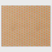 Zomer Oranje Stippen op Faux Rustic Brown Kraft Cadeaupapier (Vlak)