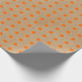 Zomer Oranje Stippen op Faux Rustic Brown Kraft Cadeaupapier (Hoek)