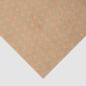 Zomer Oranje Stippen op Faux Rustic Brown Kraft Tissuepapier (Detail)