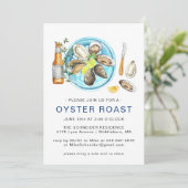 Zomer Oyster Roast | Zeevruchten Bak BBQ-feestje Kaart (Staand voorkant)