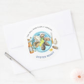 Zomer Oyster Roast | Zeevruchten Bak BBQ-feestje Ronde Sticker (Envelop)