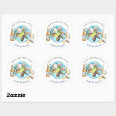 Zomer Oyster Roast | Zeevruchten Bak BBQ-feestje Ronde Sticker (Vel)