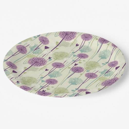 Zomer Paardebloem Ontwerp Papieren Bordje (Gekanteld)