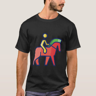 Zomer Paardrijden Pictogrammen Minimale Eenvoudige T-shirt