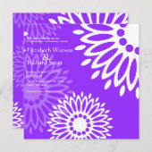 Zomer paarse bloemen trouwuitnodiging kaart (Voorkant / Achterkant)