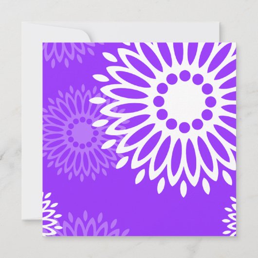 Zomer paarse bloemen trouwuitnodiging kaart (Achterkant)