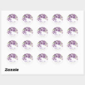 Zomer Paarse Delicate Violet Flowers Bedankt Ronde Sticker (Vel)