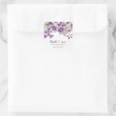Zomer Paarse Delicate Violet Flowers Bedankt Vierkante Sticker (Tas)