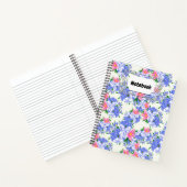 Zomer Paarse Pink Floral Garden Waterverf Notitieboek (Binnen)