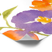 Zomer Paarse Sinaasappel Bloemen Boho Bridal welko Poster (Hoek)