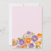 Zomer Paarse Sinaasappel Bloemen Boho Vrijgezellen Kaart (Achterkant)