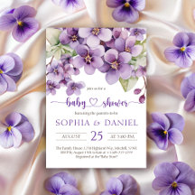 Zomer Paarse Violette Bloemen Baby shower